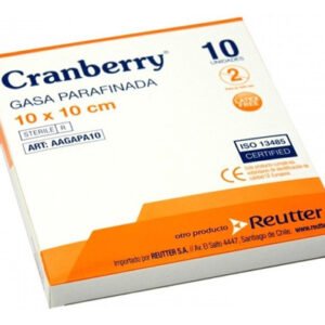 Gasa parafinada estéril 10cm x 10cm  Cranberry