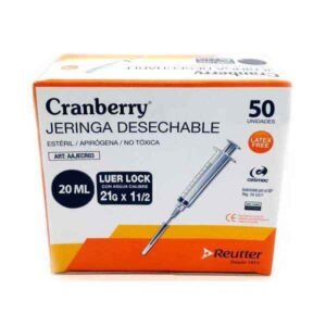 Jeringa 20 cc lock c/a 21x1 1/2 Cranberry