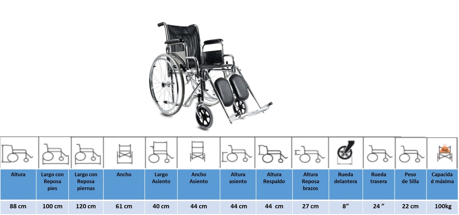 Silla de rueda traumatologica SW20 - Imagen 2