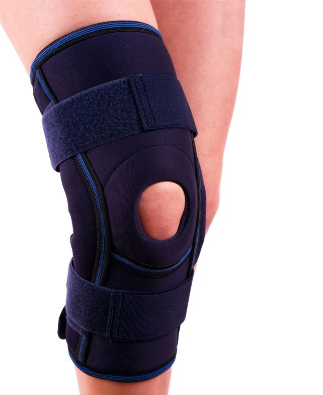 Rodillera con barra lateral abierta