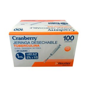 Jeringa tuberculina 1cc aguja de 27x1/2 Cranberry