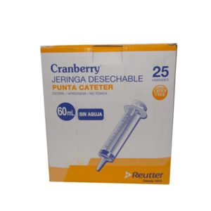 Jeringa desechable sin aguja 60 ml punta catéter