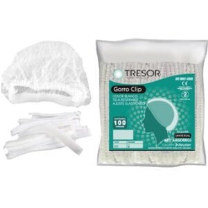Gorro clip cofias blanco tresor caja x 100