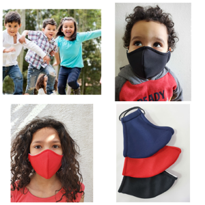 Mascarilla de Protección Reutilizable  Antibacterial Tres Capas Niños - Color Gris