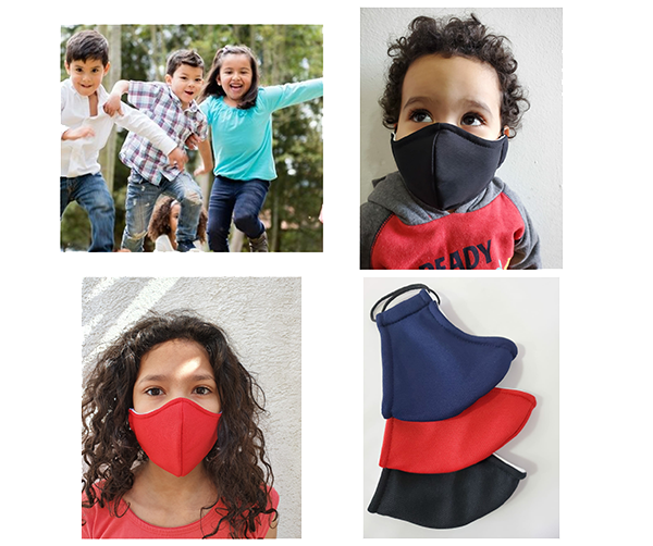 Mascarilla de Protección Reutilizable Antibacterial Tres Capas Niños - Color Gris