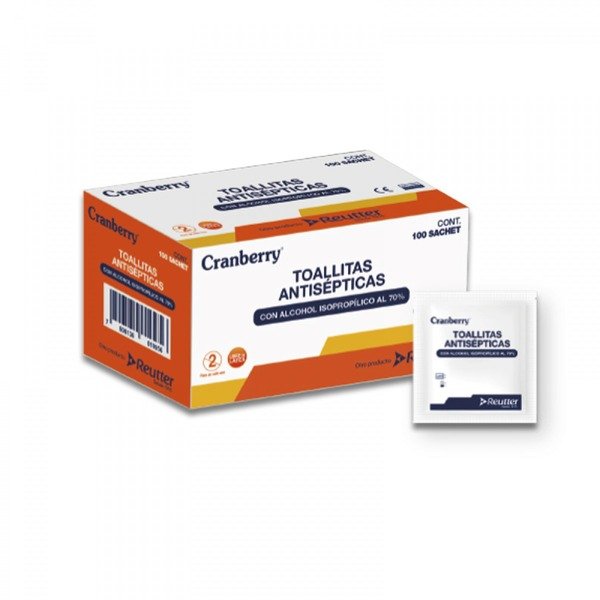 Toallitas antisepticas alcoholpad 70% Cranberry